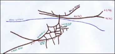 Map to Tal y Waen